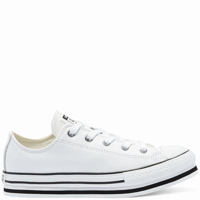 Converse Leather EVA Platform Chuck Taylor All Star - Lasten Tennarit - Valkoinen/Mustat